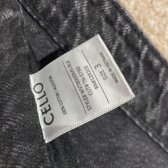 Cello Barrel Cut Denim Jeans In Dark Acid Wash Soft Black In Junior's Size 3 - Picture 6 of 12